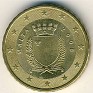Euro - 10 Euro Cent - Malta - 2008 - Aluminum-Bronze - KM# 128 - Obv: Crowned shield within wreath Rev: Value and relief map of Europe - 0